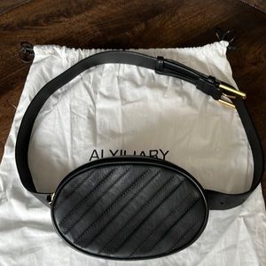 Alxiliary Black Leather Belt Bag with Detachable Belt (Worn Once)